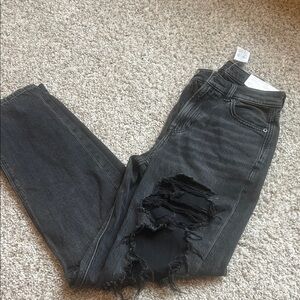American Eagle Outfitters Charcoal Distressed Boyfriend Jeans